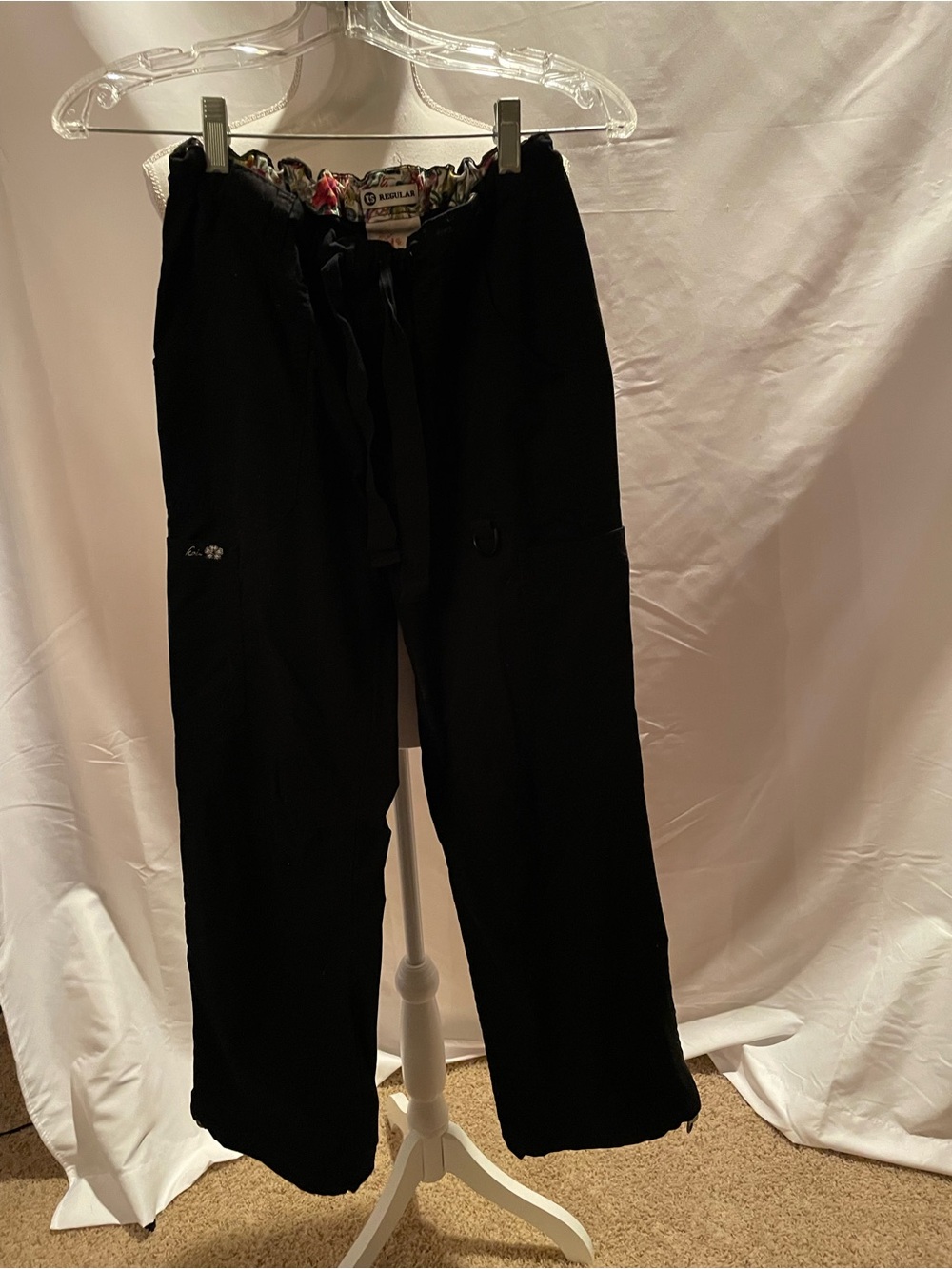 Women’s Black Casual Drawstring Pants, Scrubs